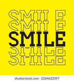 Smile. Hand Drawn Inspiration Phrase. Vector Lettering on yellow background.