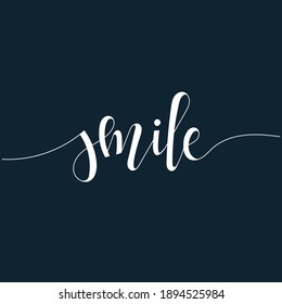 Juego de afiches de tipografía dibujado por Smile Hand. Frases manuscritas conceptuales artesanías Camiseta con letras de mano caligrafía