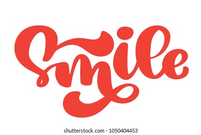 Smile Hand Lettering Text Typography Poster Stock Vector (Royalty Free ...