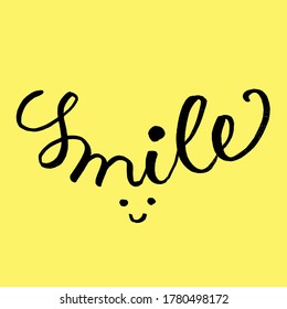 smile hand lettering vector graphic element card decoration