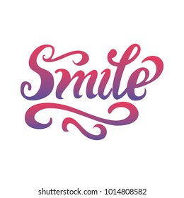 Smile Hand Lettering Vector Brush Calligraphy Stock Vector (Royalty ...