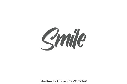 Smile handwritten brush lettering. Modern calligraphy isolated on white background.