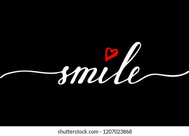 Smile handwritten text vector script
