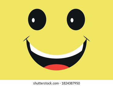 Smile and happiness on a yellow background.