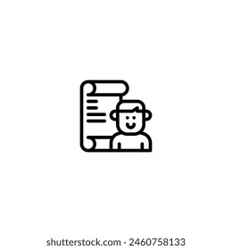 smile happy announcement outline icon and illustration