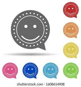 Smile, happy, bubble, happiness in multi color style icon. Simple glyph, flat vector of business icons for ui and ux, website or mobile application