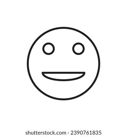 smile happy emoji icon flat liner illustration on white background..eps