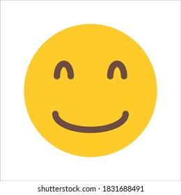 Smile And Happy Emoticon Flat Icon Color Design Vector Template Illustration