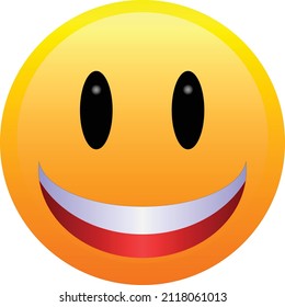 Sonrisa alegre cara emoji vector ilustración