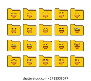 smile and happy folder emoticon set