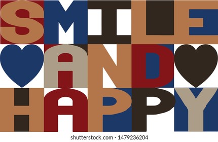 smile and happy font vector graphic