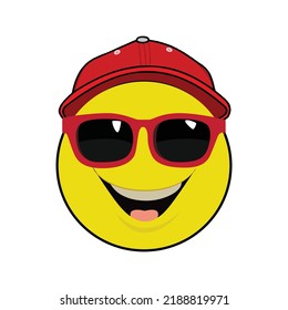 Smile Happy Icon With Red Hat
