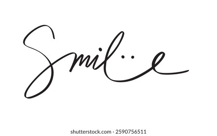 Smile happy icon text font calligraphy hand written lettering script black color happiness enjoy smile icon object positive cheerful beautiful pretty gift positive success smile happy tooth font text