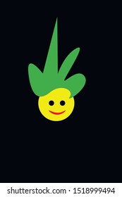 Smile in a hat on a black background