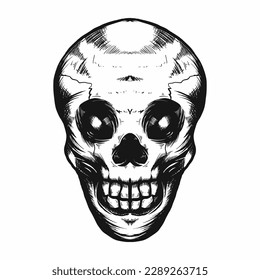 a smile head skull sketch style