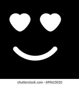 Smile with heart eyes icon .