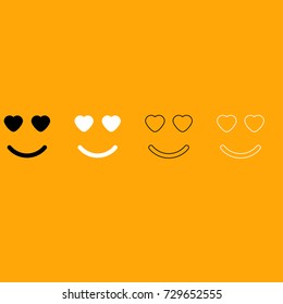 Smile with heart eyes icon .