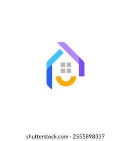 Smile Home Diversity Neighborhood Logo Design Vector