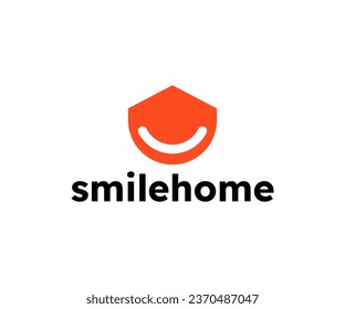 Logotipo del hogar sonriente Logotipo sencillo adecuado para el logotipo inmobiliario