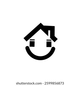 Smile Home Logo Simple suitable for realestate logo. housing logo icon