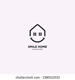 Smile Home logo template, vector illustration - Vector