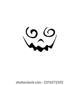 Smile horror face. Angry spooky mouth for halloween as devilish decoration and emotional expression of vector evil