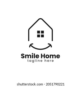 Smile House Logo Design Elements Home Stock Vector (Royalty Free ...