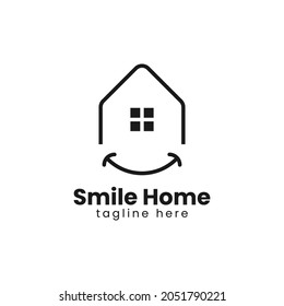 Elementos de diseño del logotipo de Smile House e icono en el hogar