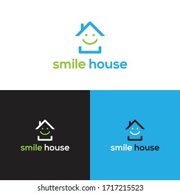 Smile House Minimalist Logo Real Estate Design Elements and Home Icon