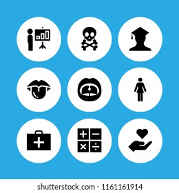smile icon. 9 smile set with woman, mouth, dentist and businessman vector icons for web and mobile app