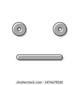 Smile icon. Black line icon with gray shifted flat filled icon on white background. Illustration.