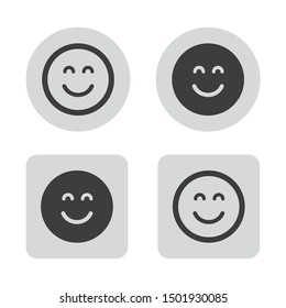 Smile icon in the circle and square buttons