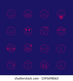 smile icon with doodle style illustration