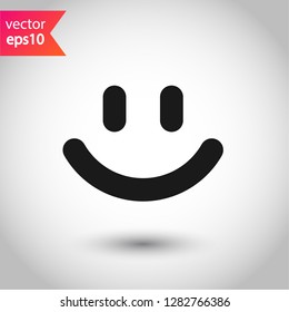 Smile icon. Emoji icon. Happy smile vector sign. Smile face symbol