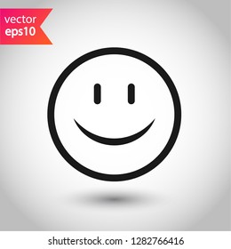 Smile icon. Emoji icon. Happy smile vector sign. Smile face symbol