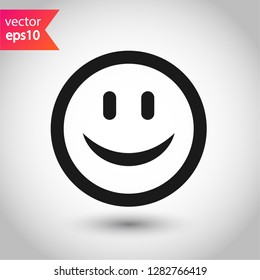 Smile icon. Emoji icon. Happy smile vector sign. Smile face symbol