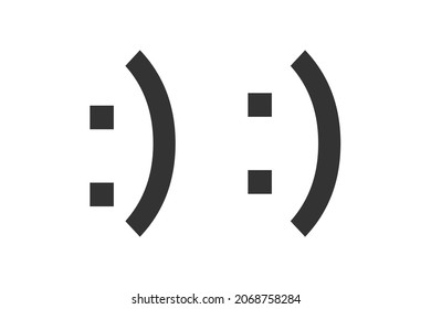 Smile icon. Emoticon symbol. Emotion happy on white background in vector flat style.