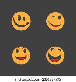 Smile icon emoticon symbol template