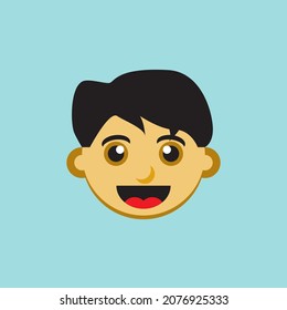 smile icon face child, simple and elegant, suitable for icon and t-shirt