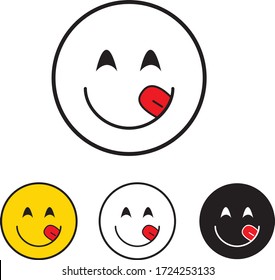 Smile icon face set transparent, yellow, white, black