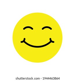 Smile icon. Face Smiling logo on yellow background. Smiling emoticon vector illustration
