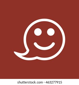  Smile icon. Flat design.