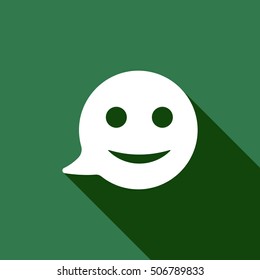  Smile icon. Flat design.