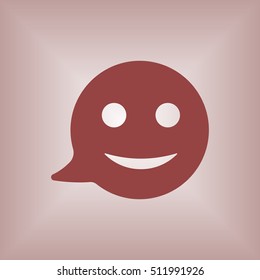  Smile icon. Flat design.