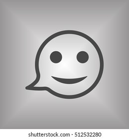  Smile icon. Flat design.