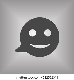  Smile icon. Flat design.
