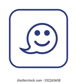  Smile  icon. Flat design.