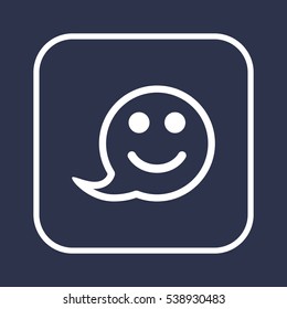  Smile  icon. Flat design.