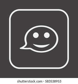  Smile icon. Flat design.