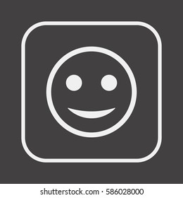  Smile icon. Flat design.